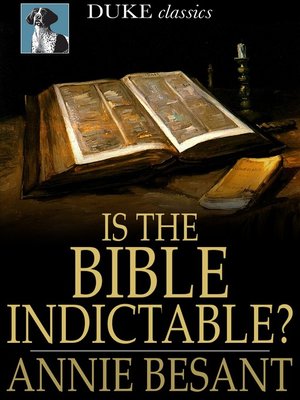 cover image of Is the Bible Indictable?